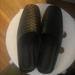 Black Woven Men's Slip-On Shoes